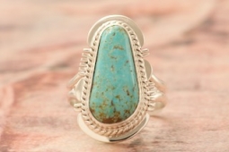 Genuine Number 8 Mine Turquoise Sterling Silver Native American Ring